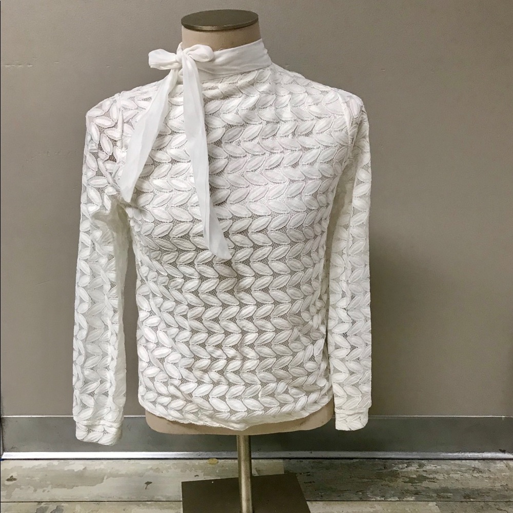 Lace bow top